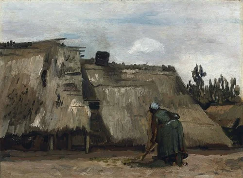 A Peasant Woman Digging in Front of Her Cottage (c. 1885)
