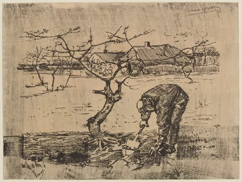 Dans le verger – Le bêcheur (1883)