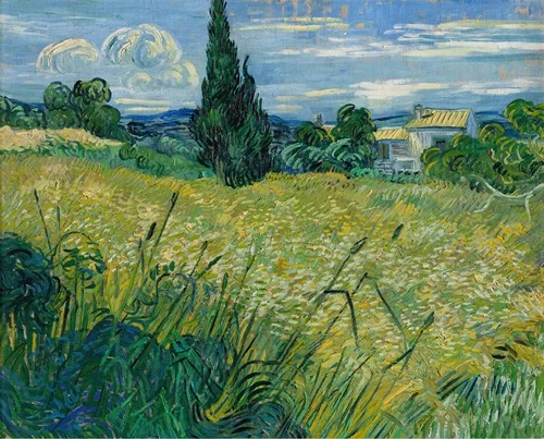 Green Wheat Field with Cypress (1889)