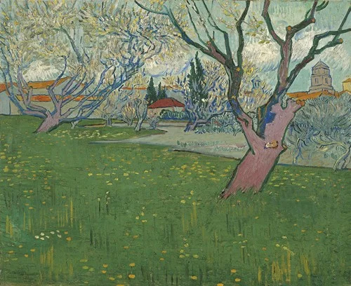 Orchards in blossom, view of Arles (1889)