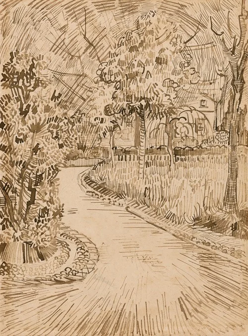 Parc à Arles avec un coin de la Maison Jaune (1888)