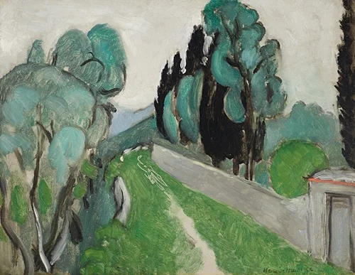 Paysage avec cyprès et oliviers aux environs de Nice (1918)