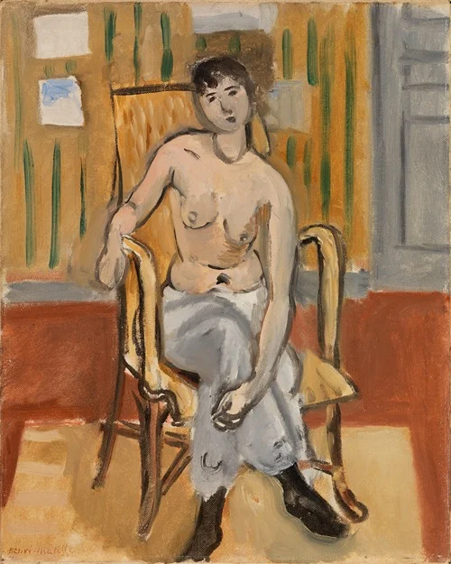 Seated Nude in a Tan Room (1918)