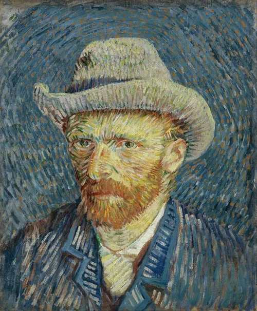 Self-portrait with grey felt hat (1887)