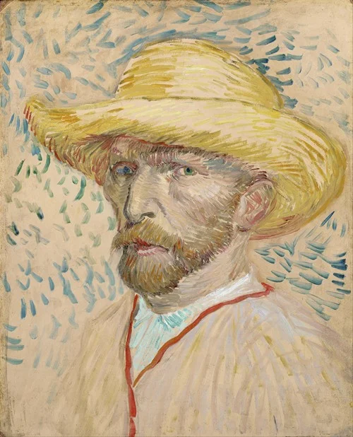 Self-portrait with straw hat (1887)