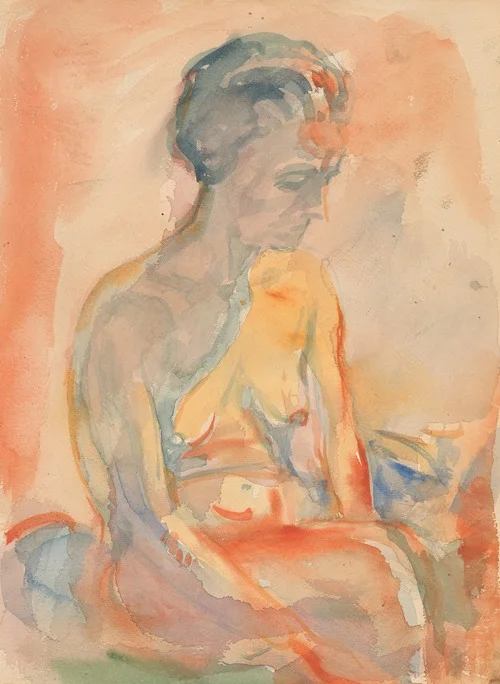 Sittende kvinnelig akt i sidelys (1923-1933)