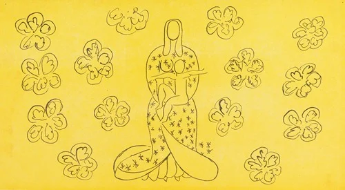 Vierge et l’enfant au décor fleuri (1949)