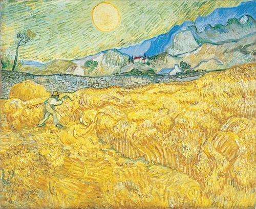 Wheat Field Behind Saint-Paul Hospital with a Reaper (1889)