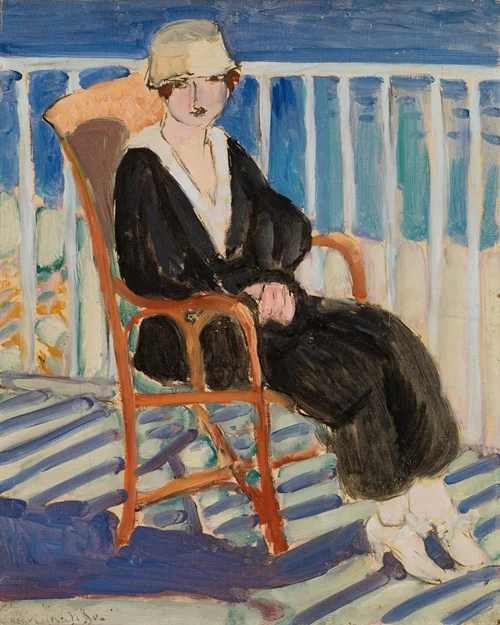 Young Girl on a Balcony over the Ocean (Jeune fille au balcon sur la mer) (1918)