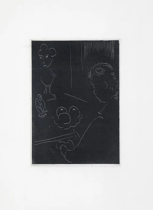 Young Woman in an Interior with Fruit and Sculptures (1914–15)